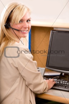 Receptionist with Headset