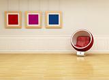 ball chair in a classic lounge