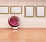 ball chair in a classic interior
