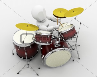man playing the drums