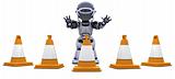 robot with traffic cones