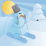 snowman with skiis