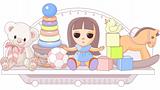 Toy shelf of baby girl