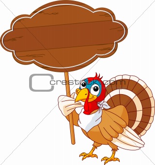 Thanksgiving Turkey with sign
