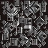 Pattern with silver abstract squares