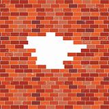Red brick wall with hole