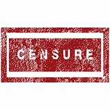 Red rubber stamp with thw word censure