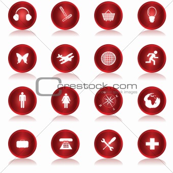 Red web buttons collection