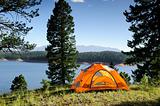 Camping Tent by the Mountain Lake