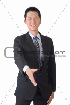 Asian business man shake hand