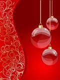 stylized Christmas ball on decorative background