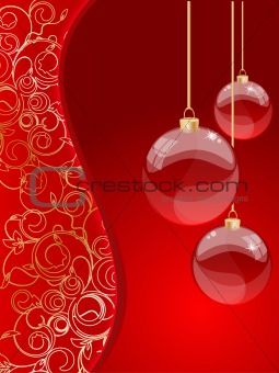 stylized Christmas ball on decorative background