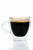 espresso coffee in a glass cup