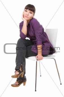 woman with chair