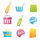 glossy shopping icons