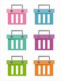 colorful baskets icons