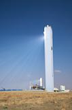 high tower reflects solar beams