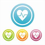 colorful medical hearts signs