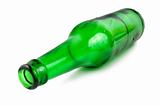 Green beer bottle isolated
