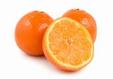 Three perfectly fresh oranges