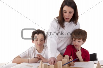 Two students with the teacher