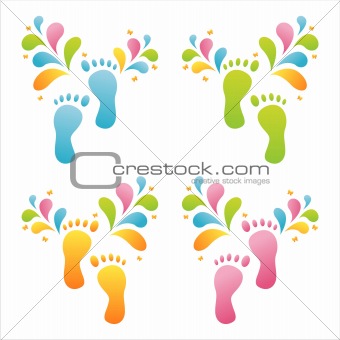 colorful foot steps