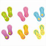 colorful flip flops