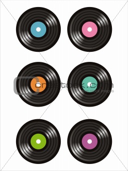 colorful vinyl records icons