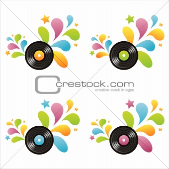 colorful vinyl records