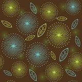 Retro background with stylized flowers and leaves