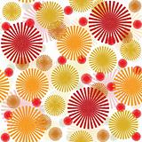 Retro pattern with abstract colored flowers