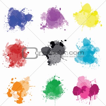 Set of colored splashes