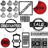 Set of stickers, labels, stamps and tags for shopping