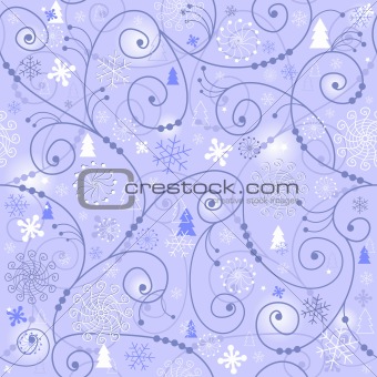 Blue-white christmas seamless pattern 