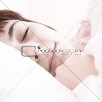 Beautiful young woman sleeping.