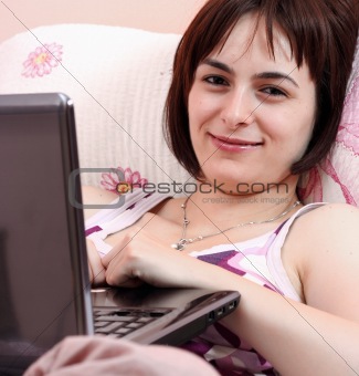 Young woman with laptop 