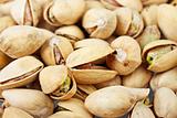 Closeup of roasted pistachio nuts