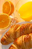 Healthy Continental Breakfast Croissant and Orange Juice