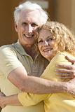 Senior Man and Woman Couple Hugging and Happy Together