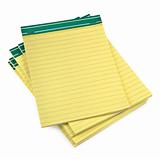 lined paper notebooks on white