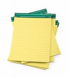 lined paper notebooks on white