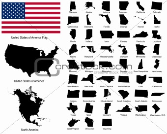 Vectors of USA states