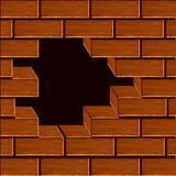 Volume wall from a brick.Vector illustration