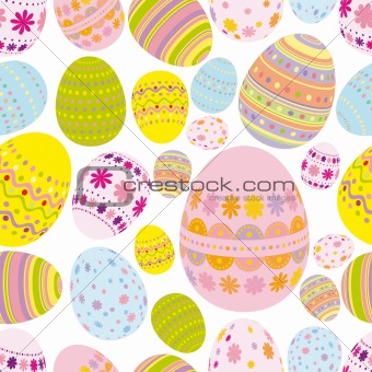 Seamless easter eggs background