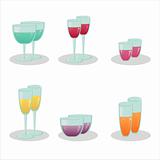 colorful drinks  icons