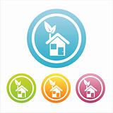 colorful eco house signs