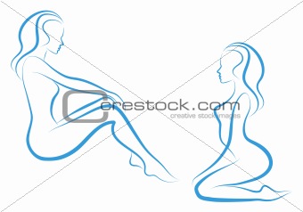 woman sketch, vector