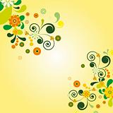 Vector Sun floral background.