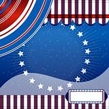 Stars And Stripes - Fourth of July vector ribbon background.  Pu
