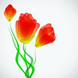 Abstract trendy background with tulips